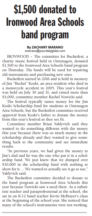 Band Donation Article 1