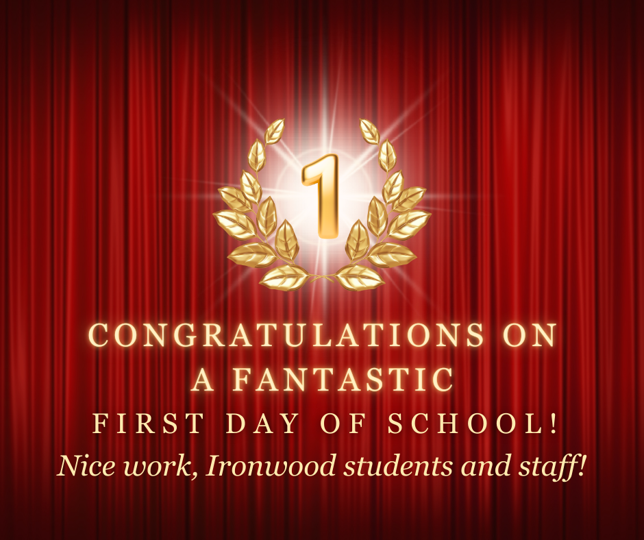 Graphic saying congratulations on a fantastic first day of school